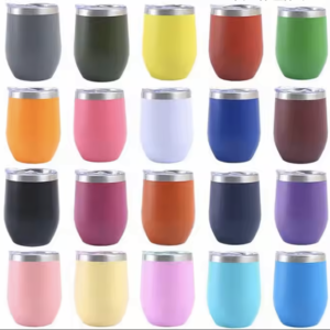 OEM/ODM 12oz Egg Shape Double Wall Stainless Steel Vacuum cup Thermal Travel Coffee Wine Mug Insulated wine Tumbler