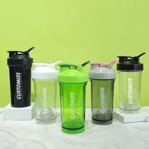 Customized Plastic Blender Mix Cup Fitness Protein Powder Shaker Bottle Gym Sports Clear Water Bottles
