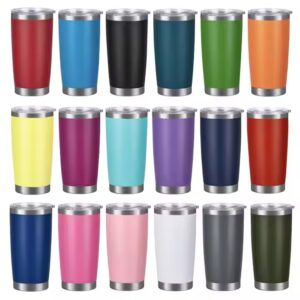 Custom Printed Logo Stainless Steel Coffee Travel Mug Vacuum Insulated Drinking Cup 20oz Tumbler with Lid