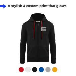 Custom Promo Polar Fleece Zipper Hoodie-Reflective Print